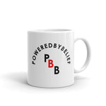 White PoweredByBelief mug